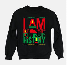 Load image into Gallery viewer, Crewneck unisex Sweatshirt- I AM BLACK HISTORY
