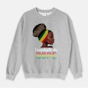 Crewneck unisex Rhinestone Sweatshirt- UNAPOLOGETICALLY DOPE