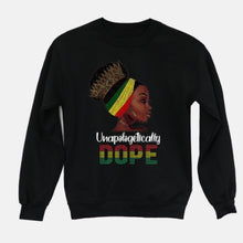 Load image into Gallery viewer, Crewneck unisex Rhinestone Sweatshirt- UNAPOLOGETICALLY DOPE
