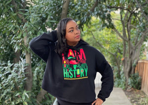 Crop top hoodie-I AM BLACK HISTORY