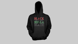 Hoodie unisex-BLACK MIXED WITH HELLA BLACK