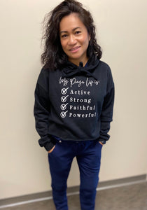 Cropped sweatshirt-MY PRAYER LIFE IS